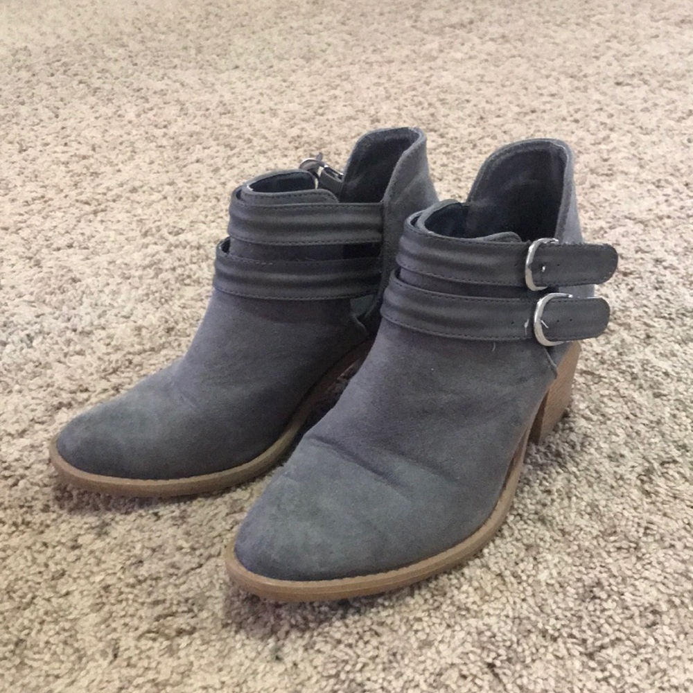 2 for $15 // Gray Qupid double buckle booties